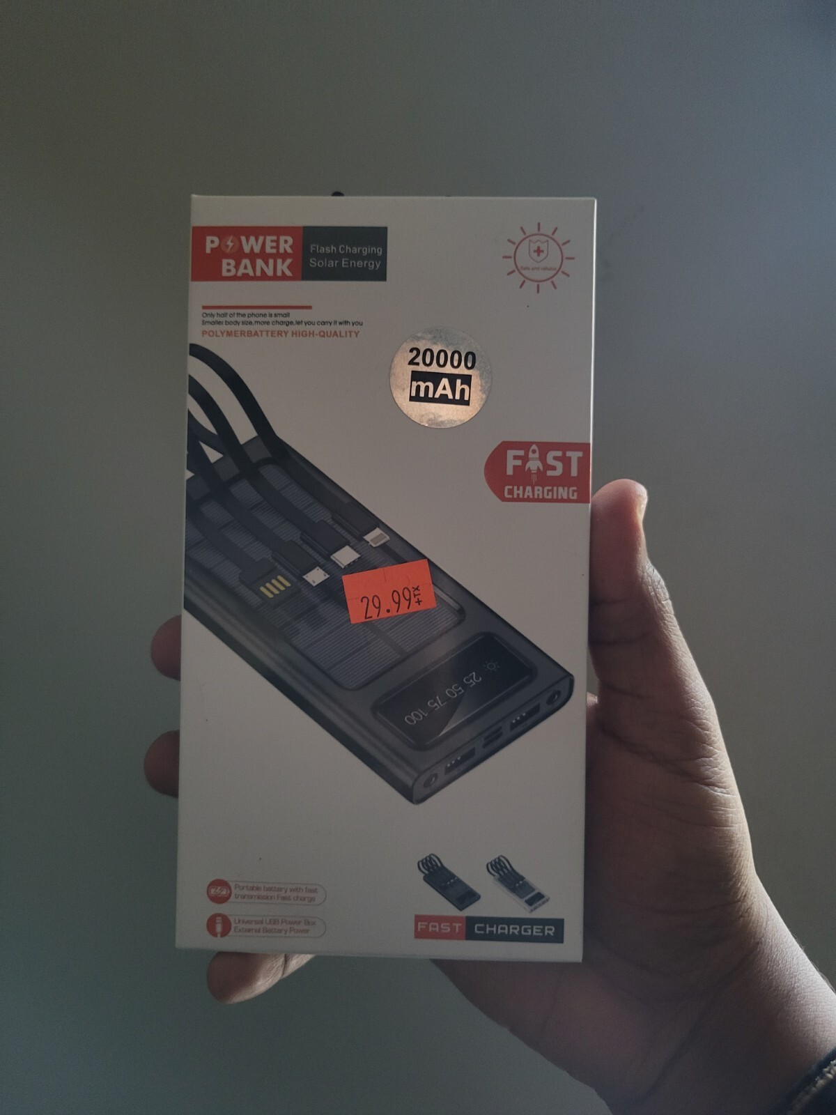 solar power bank fast charger type c