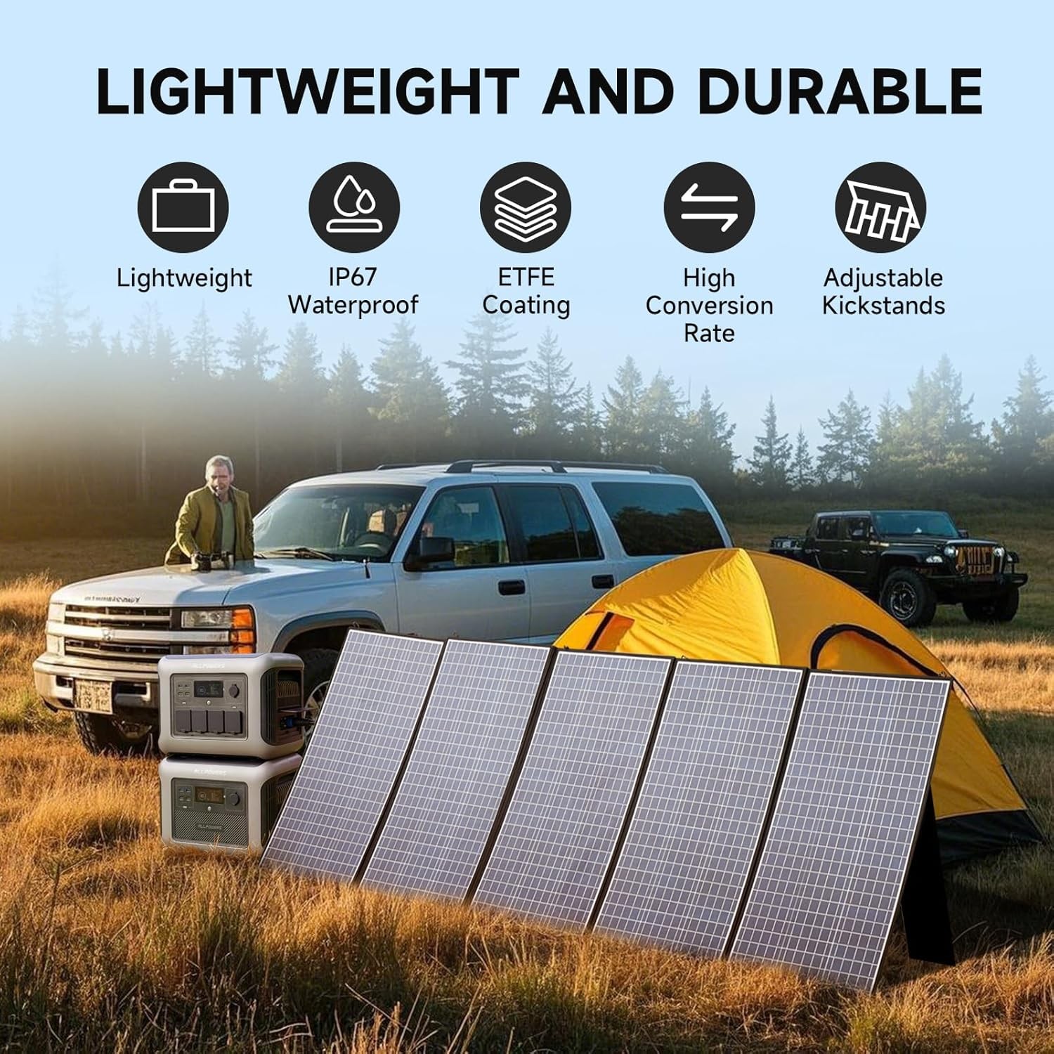 ALLPOWERS 400W 600W Foldable Solar Panel Kit Charger For Generator Power Station
