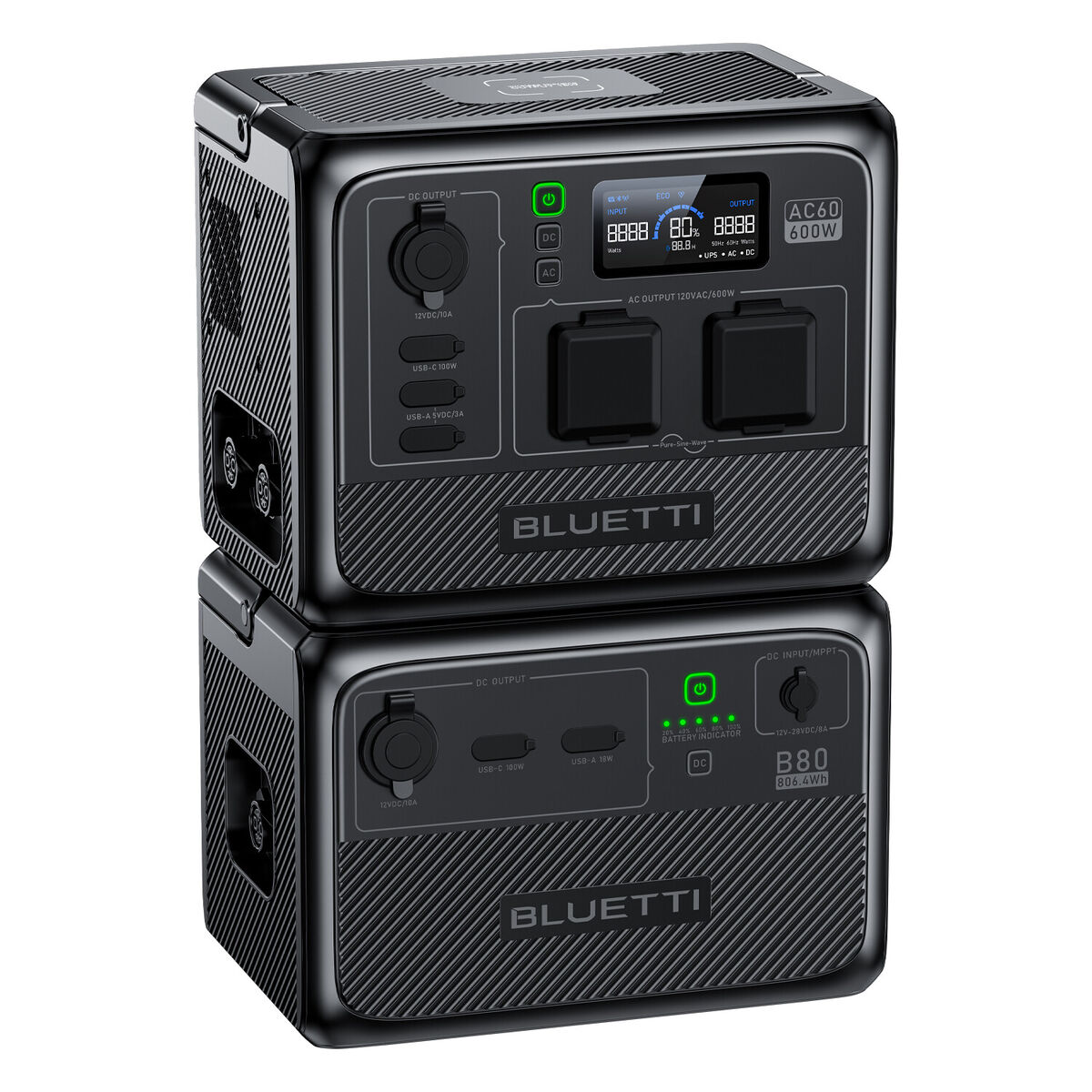BLUETTI AC60 Portable Solar Power Station+Optional B80 Extra Battery/Solar Panel