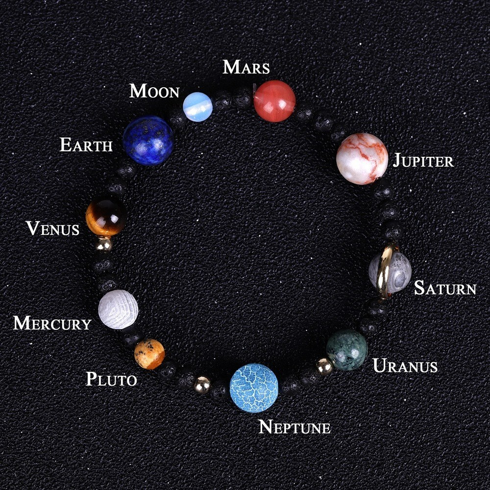 Universe Galaxy Solar System Eight Planets Beads Handmade Healing Reiki Bracelet