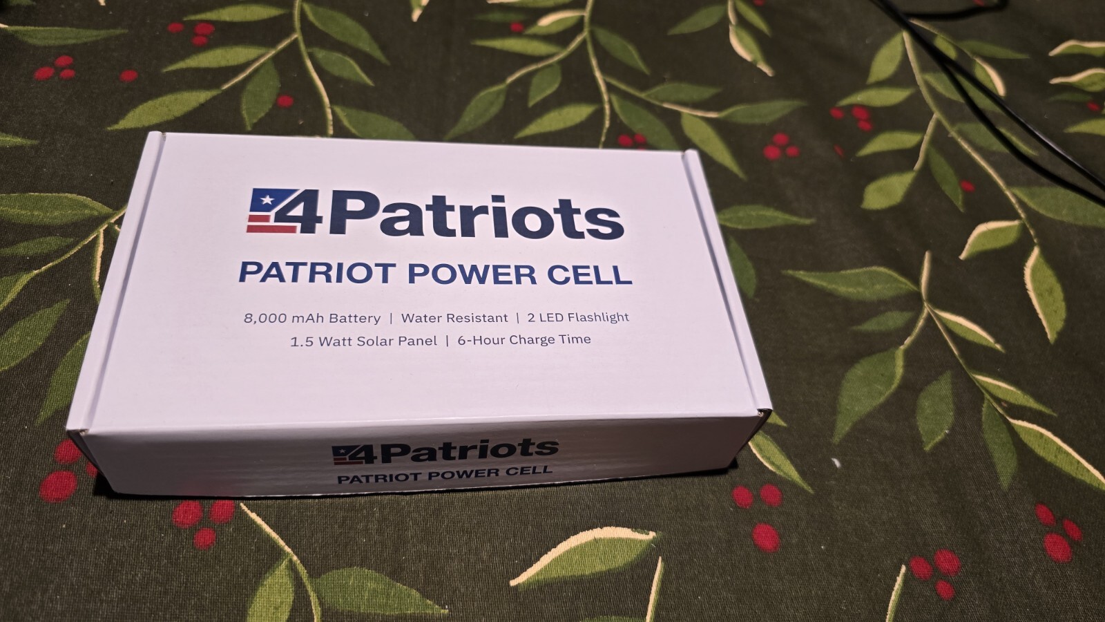 4Patriots Patriot Power Cell: Portable Solar Power Bank – 8,000 mAh Battery