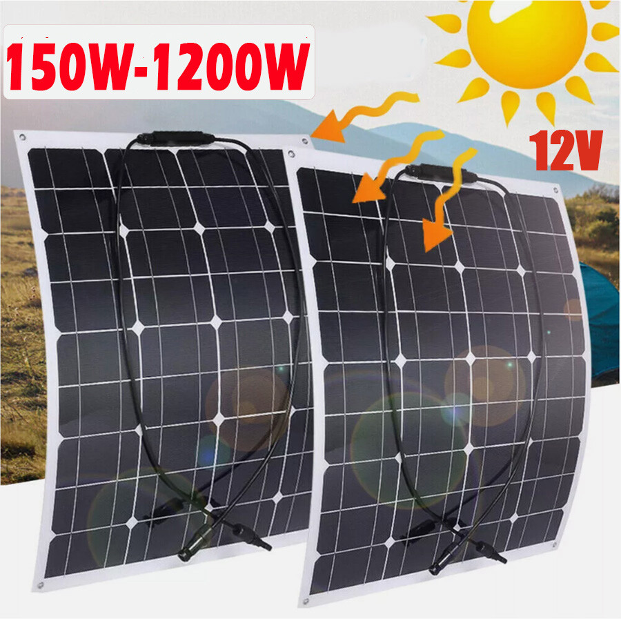 900W Monocrystalline Solar Panel LCD Battery Charger Kit f/ Home/Caravan/RV/Boat