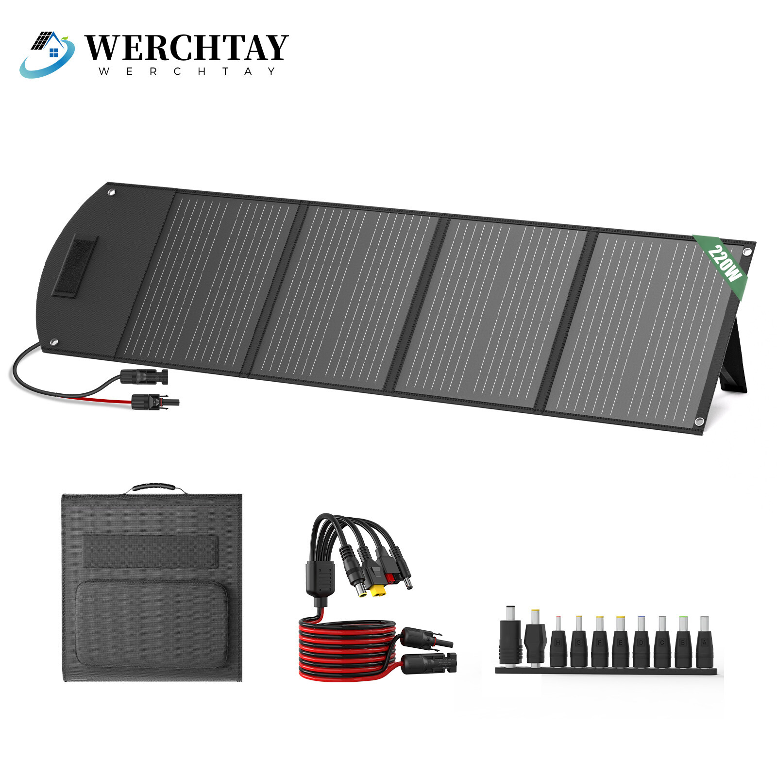 220W Portable Folding Solar Panel Charger Power Station IP68 for Home RV Camping