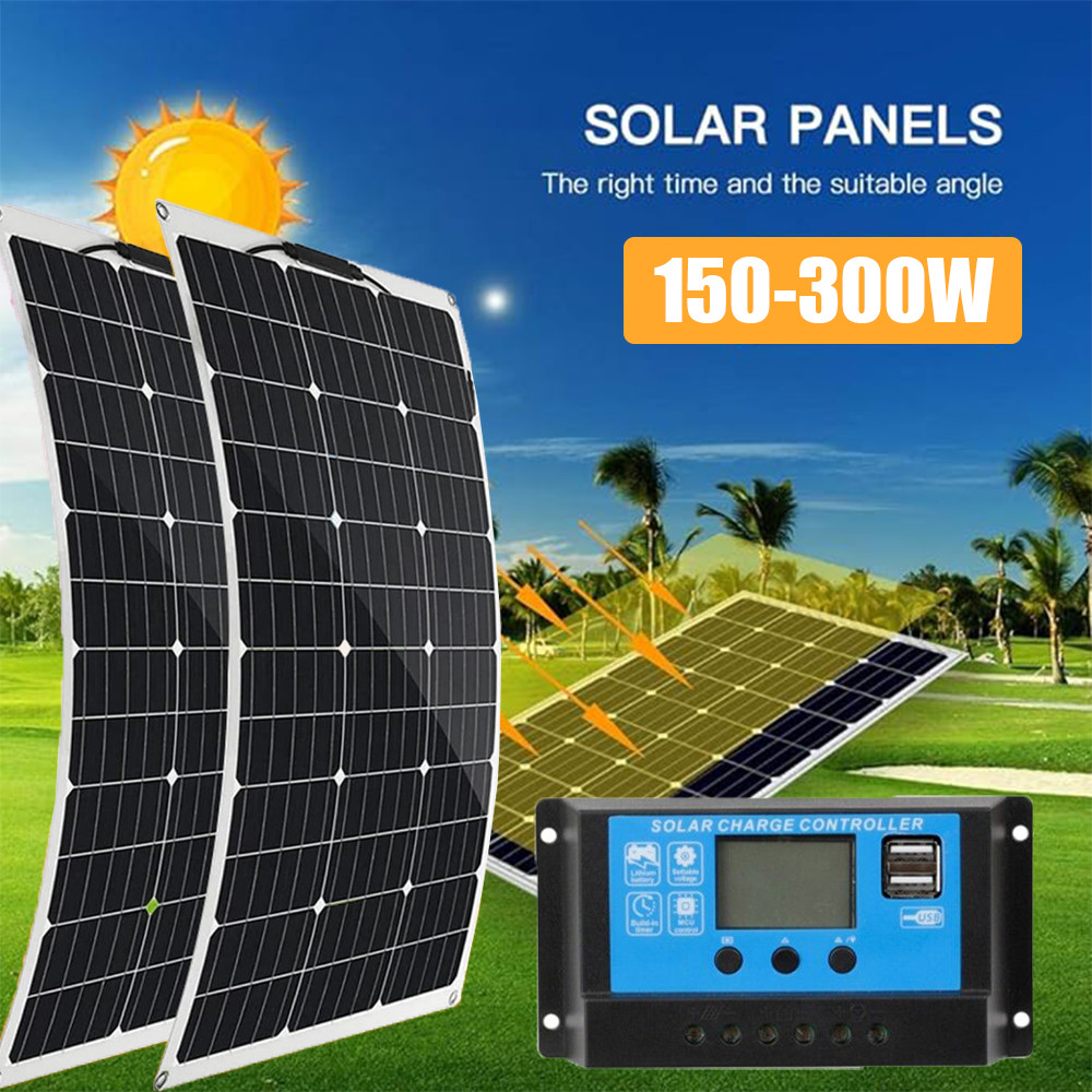 Solar Energy Kit 30A Charge Controller 150W 300W Solar System Mono Solar Panels