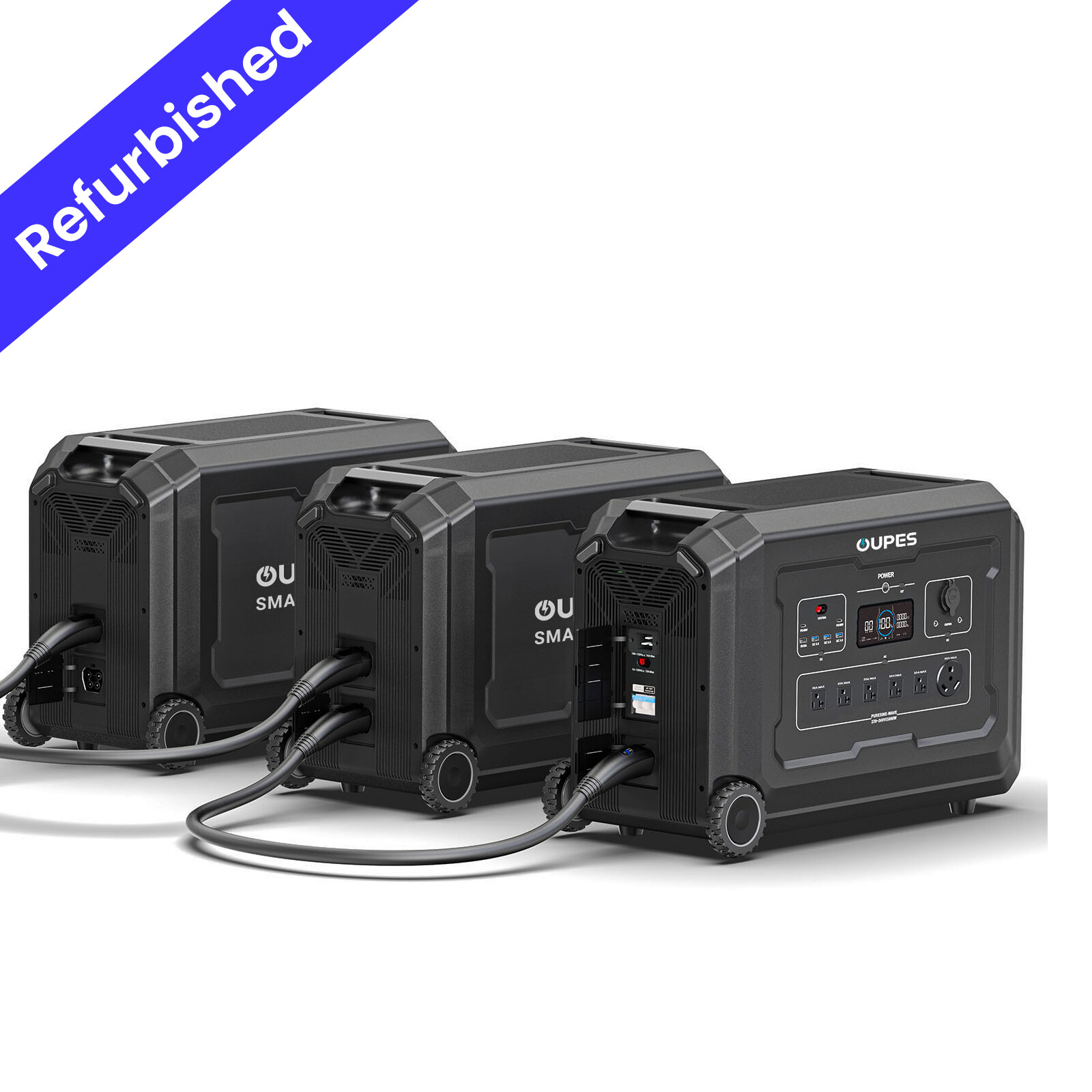 OUPES 15.12KWh Mega 5 Power Station Solar Generator Kit+B5 Batteryx2 Home Backup