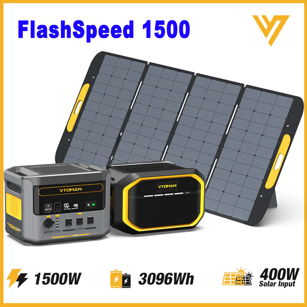 VTOMAN FlashSpeed 1500 Portable Power Station, 1548Wh LFP Solar Generator 1500W