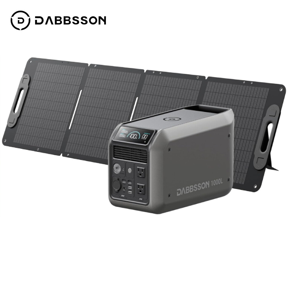 Dabbsson Portable Power Station 1008Wh 1200W Solar Generator + 120W Solar Panel