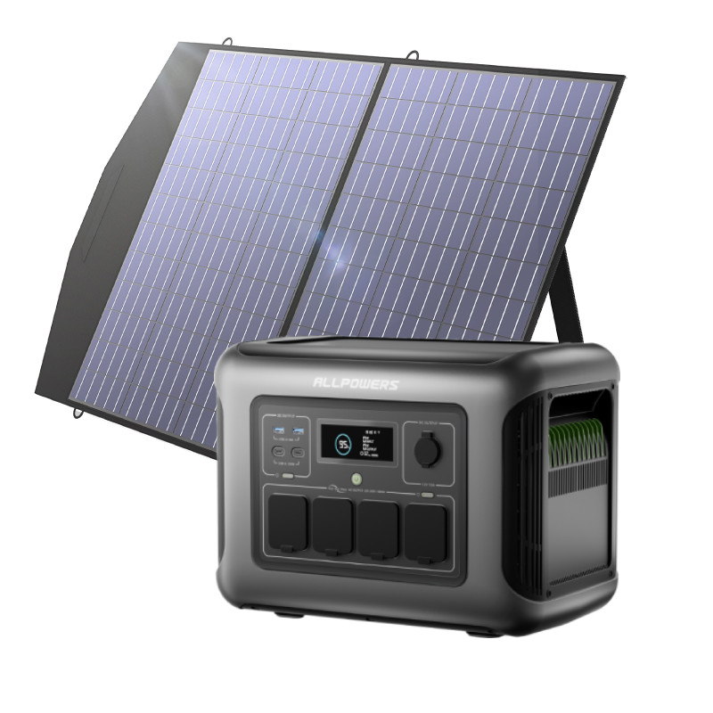 ALLPOWERS 1600W 1056Wh Portable Power Station Generator + 100W Solar Panel Kits