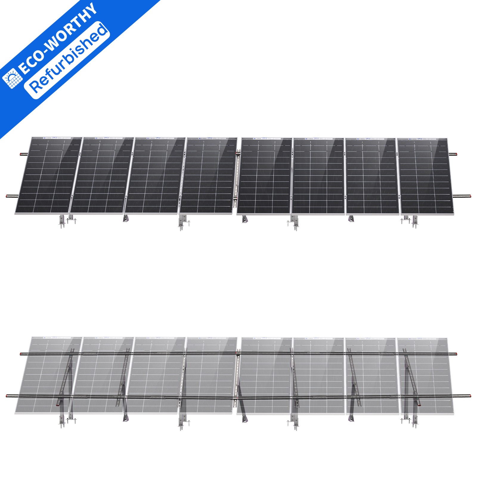 ECO-WORTHY Adjustable Solar Panel Mounting Brackets Kit System for 8PCS Panels