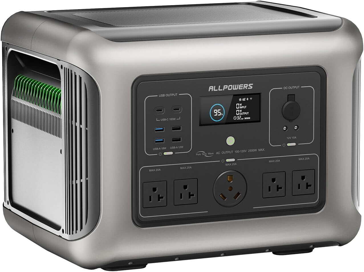 ALLPOWERS R2500 Solar Generator 2500W 2016Wh Power Station UPS Battery Backup RV