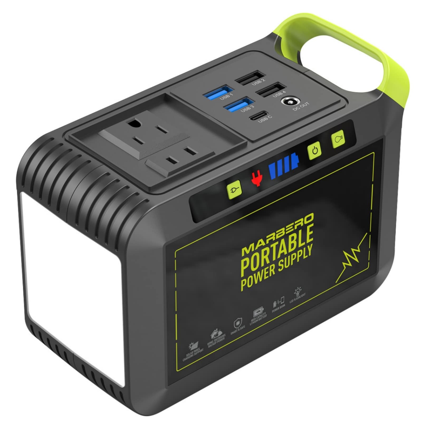 MARBERO 88Wh Portable Power Station, Lithium Battery Solar Generator, 120W
