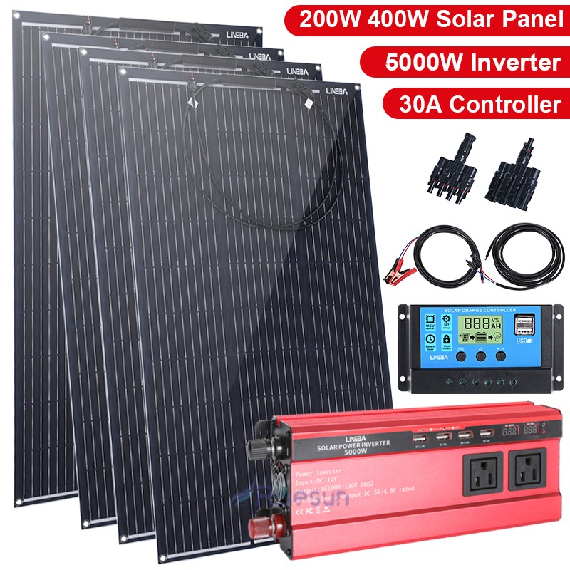 200W 400W Watt 12V Solar Panel Mono High Efficiency PV for Sunshed Home Roof