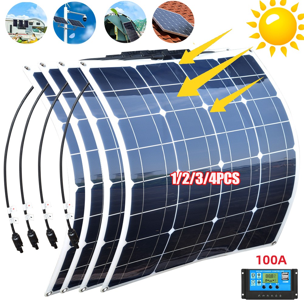 400W Flexible Solar Panel Solar System Mono Cell Module With 100A Controller