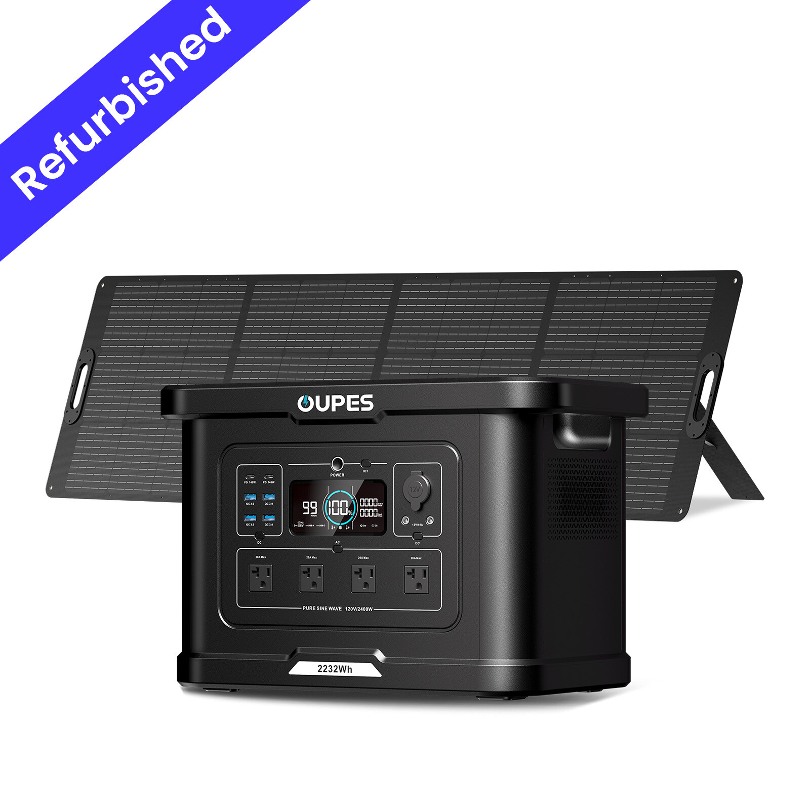 OUPES 2232Wh EXODUS 2400 Power Station 2400W+240W Solar Panel Solar Generator RV
