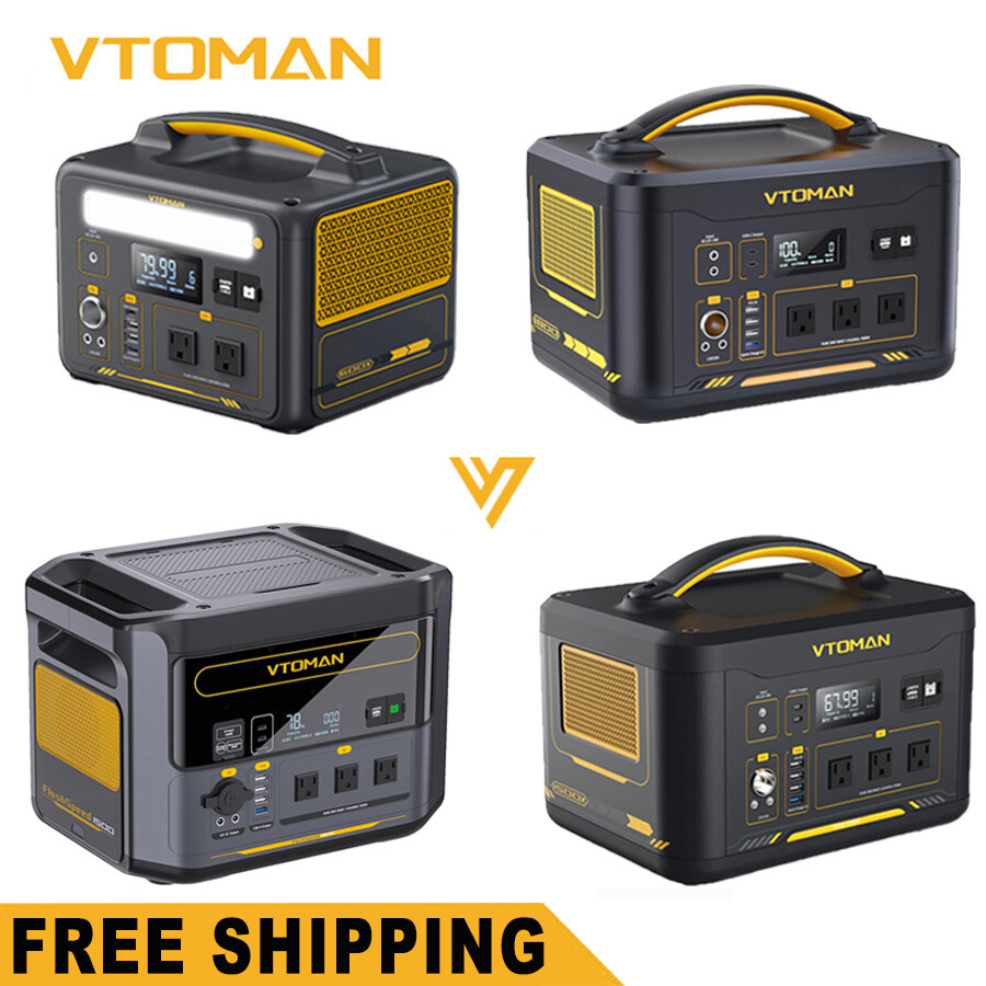 VTOMAN 1800W/1500W/600W Portable Power Station, LiFePO4 Battery Solar Generator