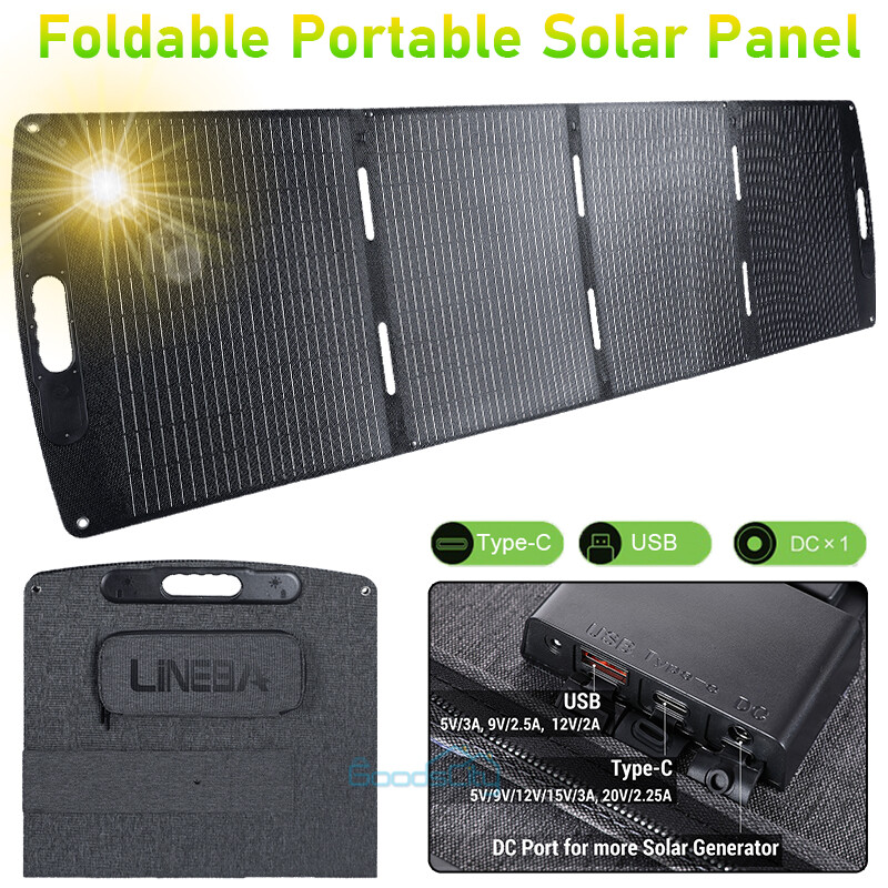 200W Foldable Solar Panel Portable Solar Charger Power Station Rv Camping Home