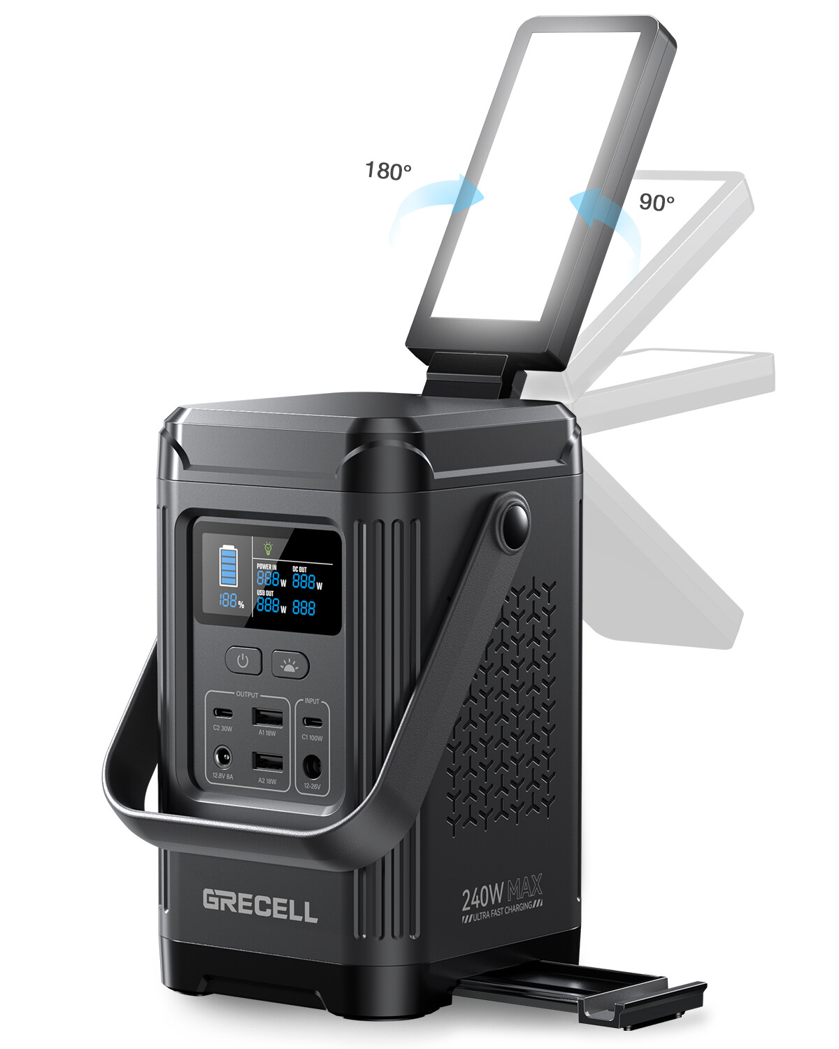 240W 153.6Wh Portable Power Station Solar Generator For Outdoor Trip Power Bank