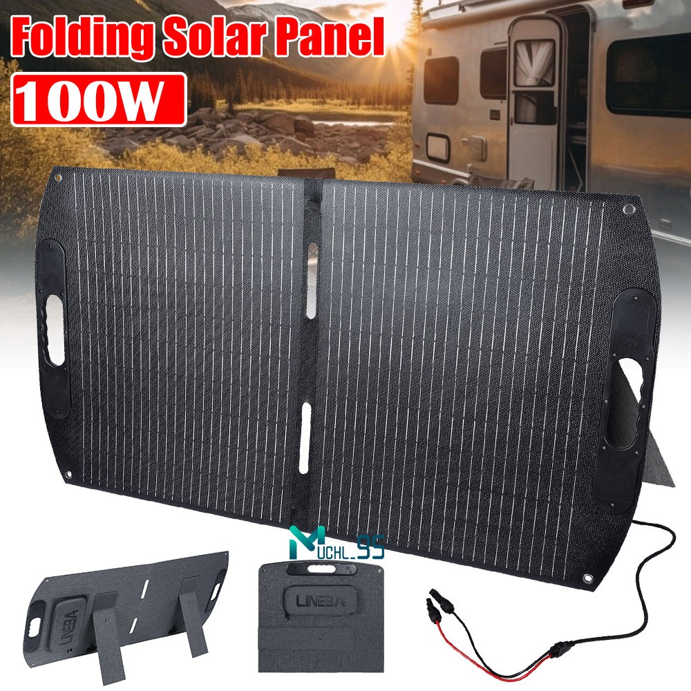 100W Folding Solar Panel Bag Portable Solar Charger for RV Camping Home Off Grid