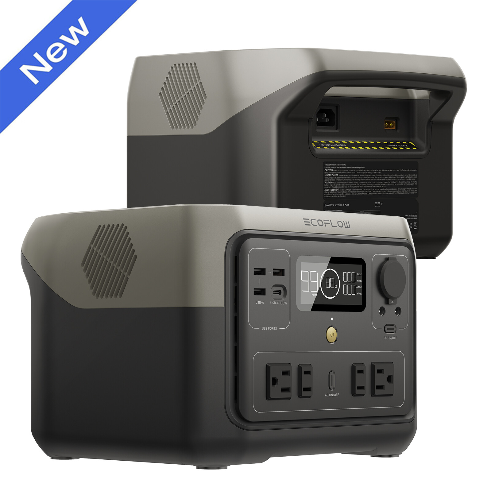 EcoFlow River 2 Max Portable Power Station 1000W Max LFP Outdoor Solar Generator