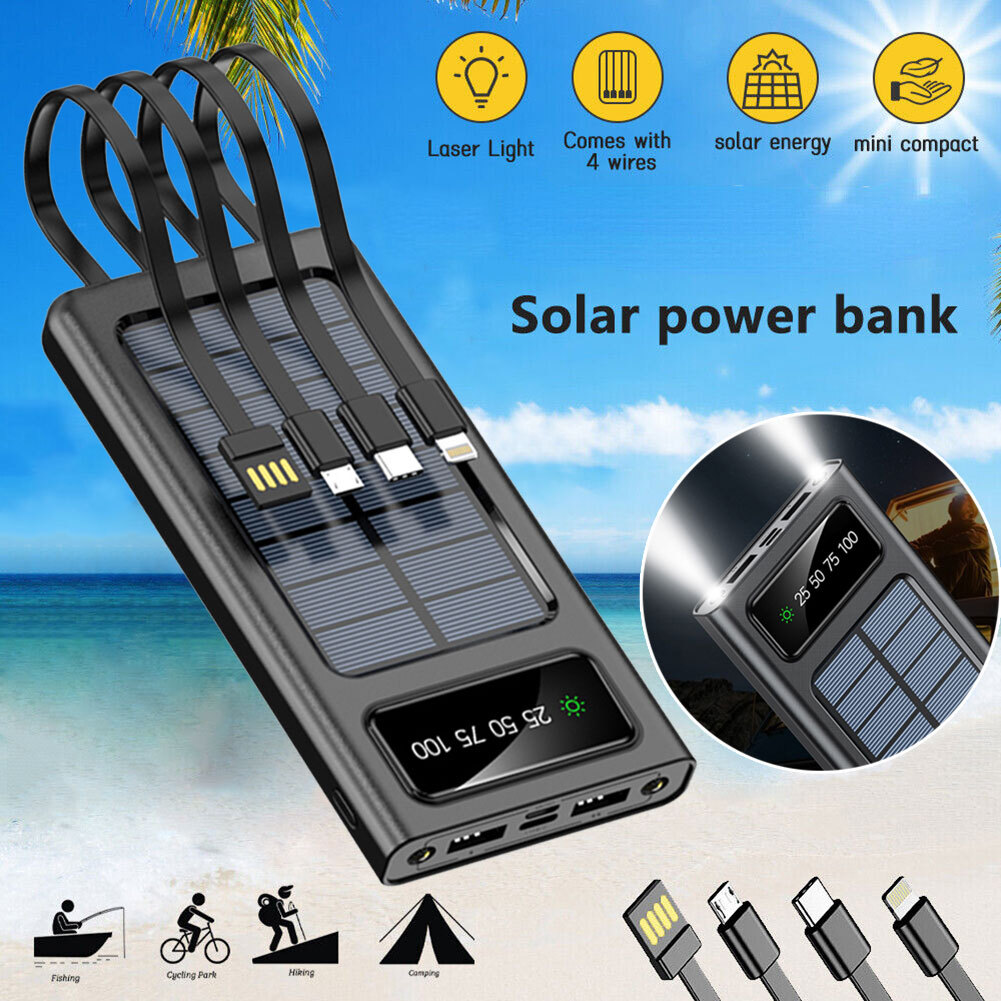 Super 4000000mAh USB Portable Charger Solar Power Bank for Cell Phone Waterpro