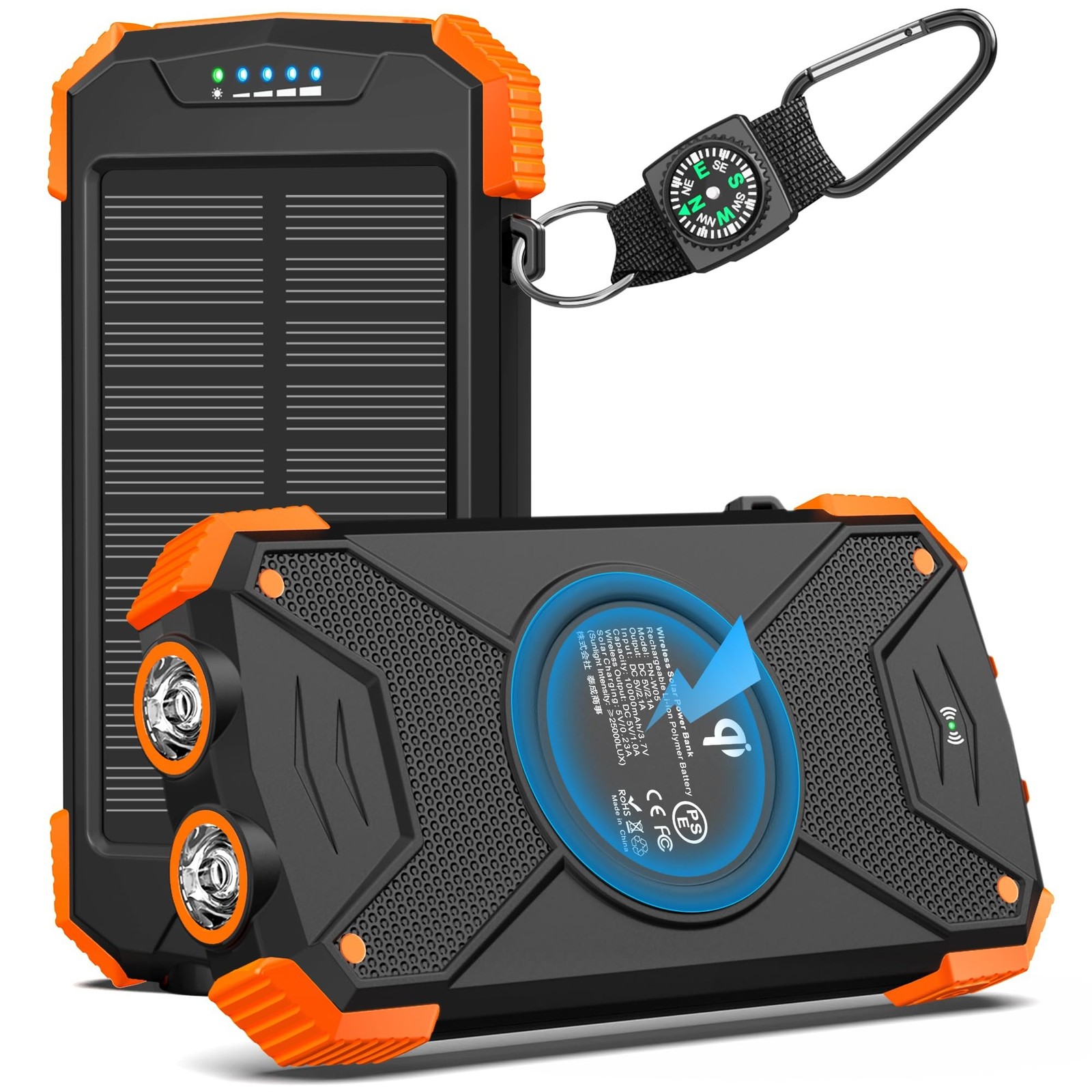 BLAVOR Solar Charger Power Bank 10,000mAh, Portable Wireless Charger, 20W Fas…