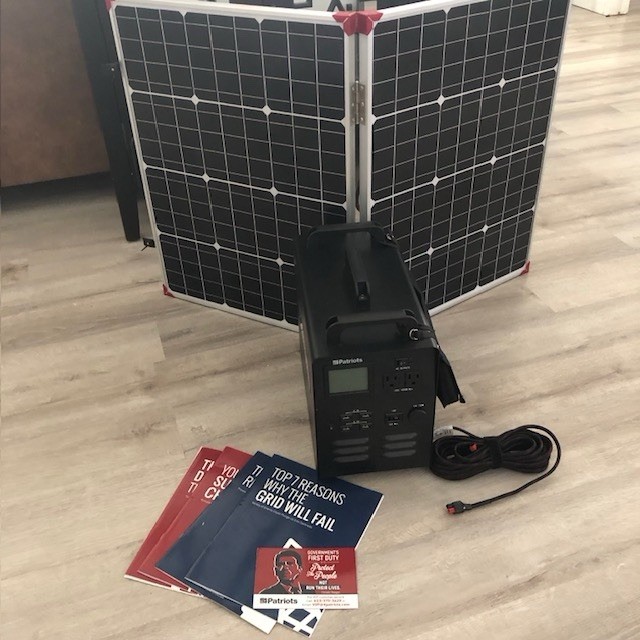 4Patriots Solar Generator 1800W 12V w/Solar Panel 100W, Portable & Foldable