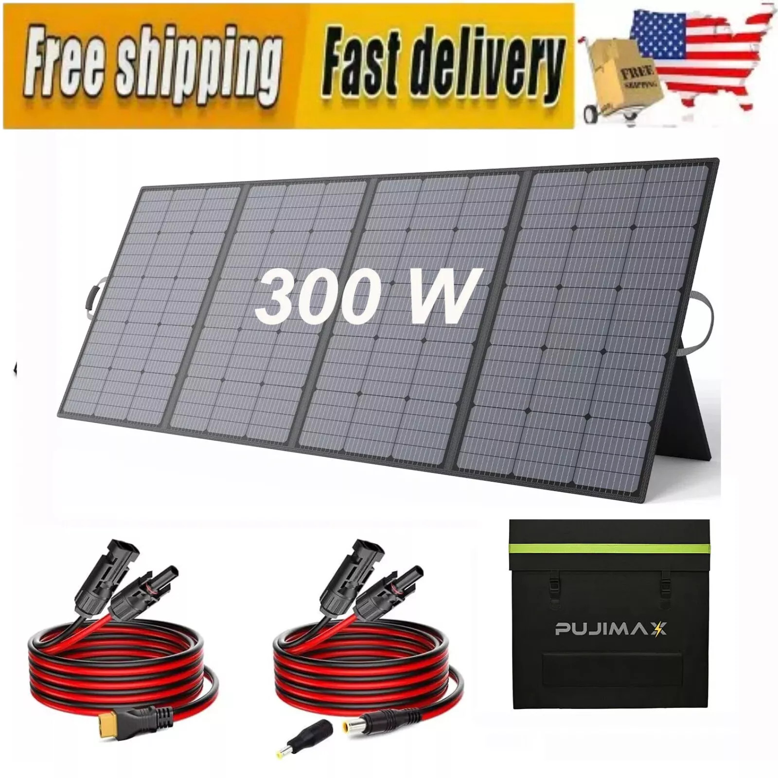 PUJIMAX 300 Watt For Generator Power Station Portable Foldable Solar Panel Kit