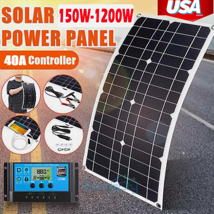 1200W Flexible Solar Panels 12V Mono High-Efficiency PV for Home/RV/Off-Grid/Car