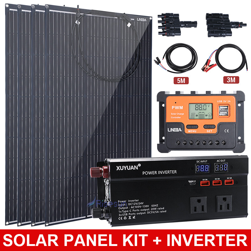 4000W Complete Solar Power Generator Solar Panel Kit Home 110V Off Grid System