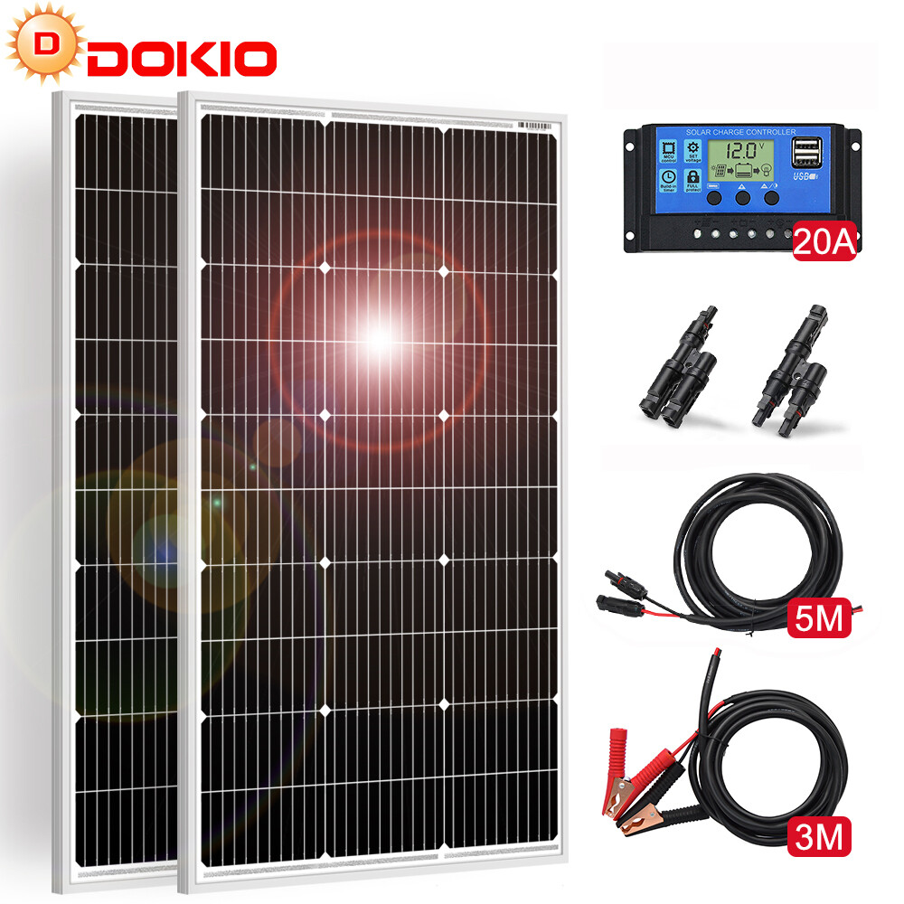 100W 200W 400W Rigid Mono 12V Solar Panel,Off-Grid Power for Camping & Outdoors