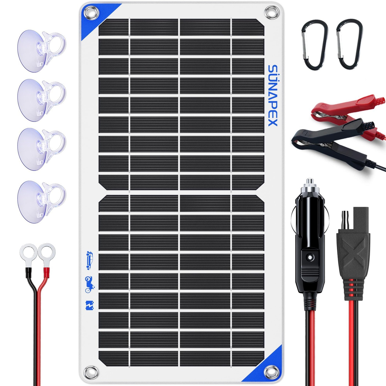 10W Solar Battery Charger Maintainer 12V Waterproof Solar Panel Trickle Charger