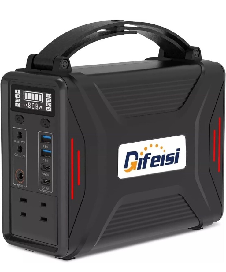 240W Portable Power Station, 240Wh Solar Generator with LiFePO4 Battery Backup