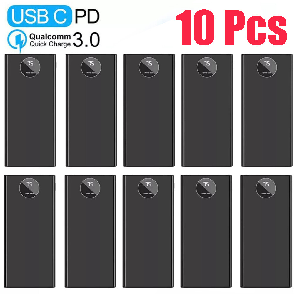 10x 10000mAh Portable Power Bank USB LCD External Battery Charger For Cell Phone
