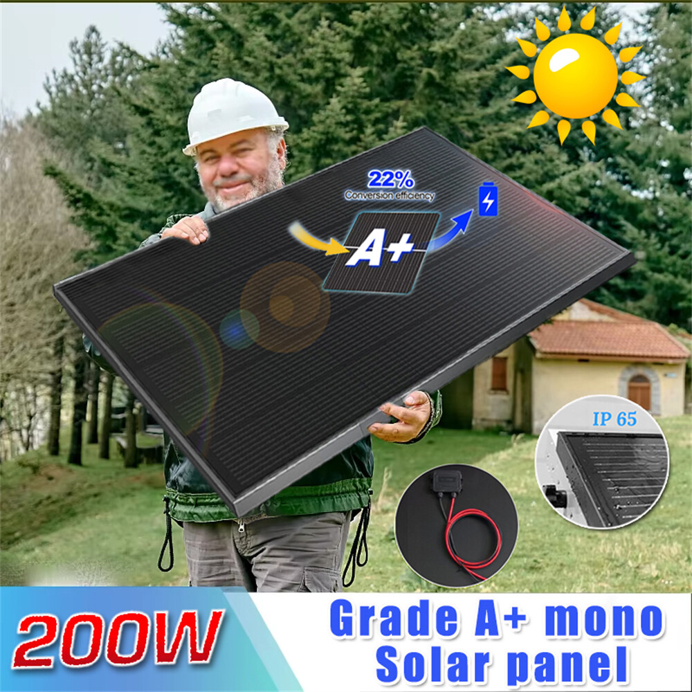 200W 120Watt Monocrystalline Solar Panel PV Power 18V 12V RV Boat Home Off Grid