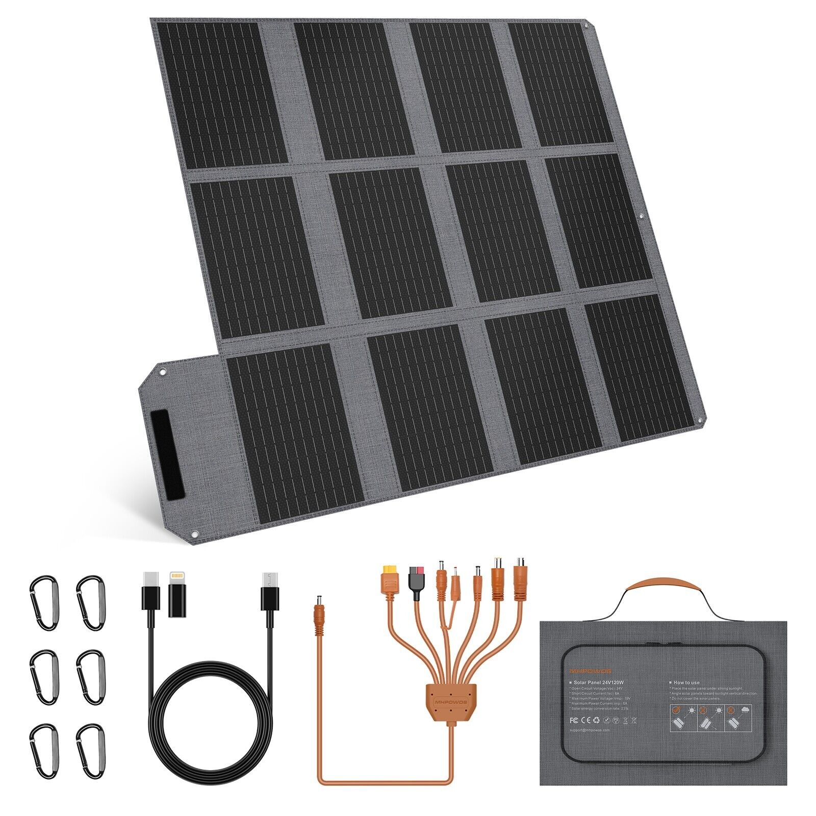 MHPOWOS Camping Solar Panel Power Bank 40 80 120 watt Solar System Kit for RV