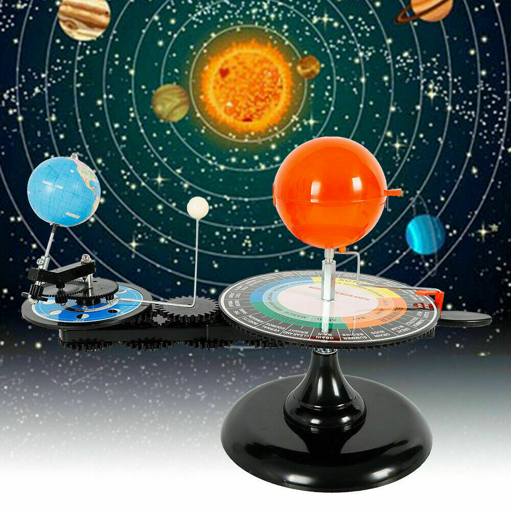 Solar System Orbit Sun Earth Moon Orbital Planetarium Model Science Toy Kids