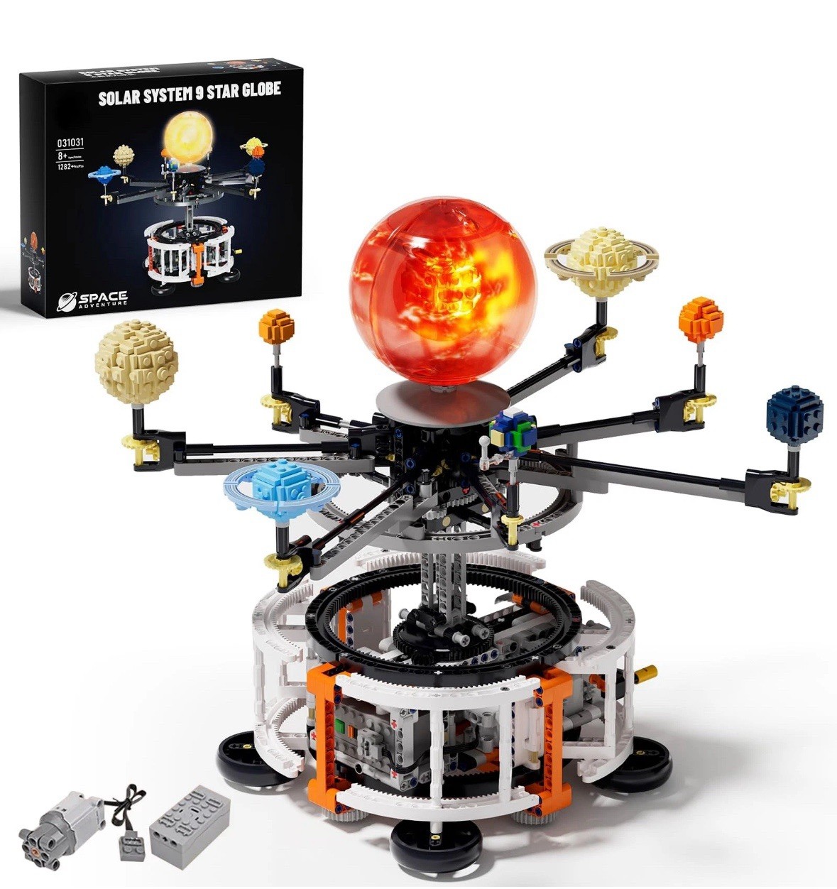 Dual-Mode Spinning Solar System Space Building Kit, STEM Model with Rotating …