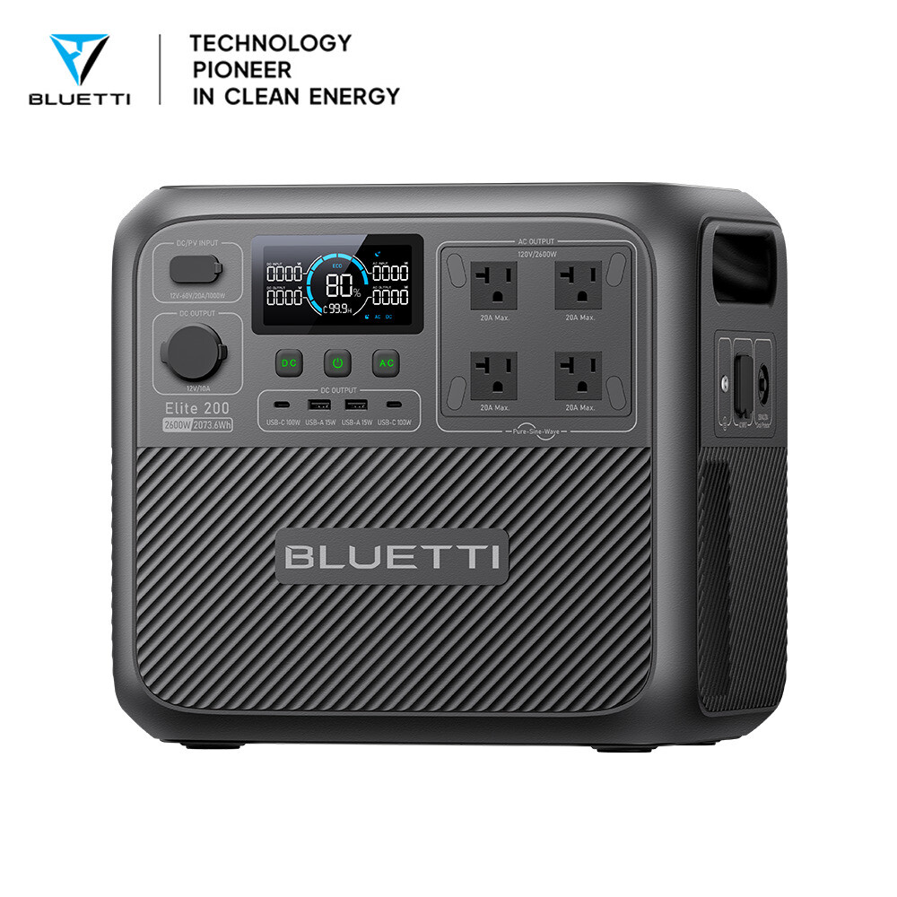BLUETTI Elite 200V2 2600W 2073Wh Portable Power Station for RVs/Road Trip/Backup