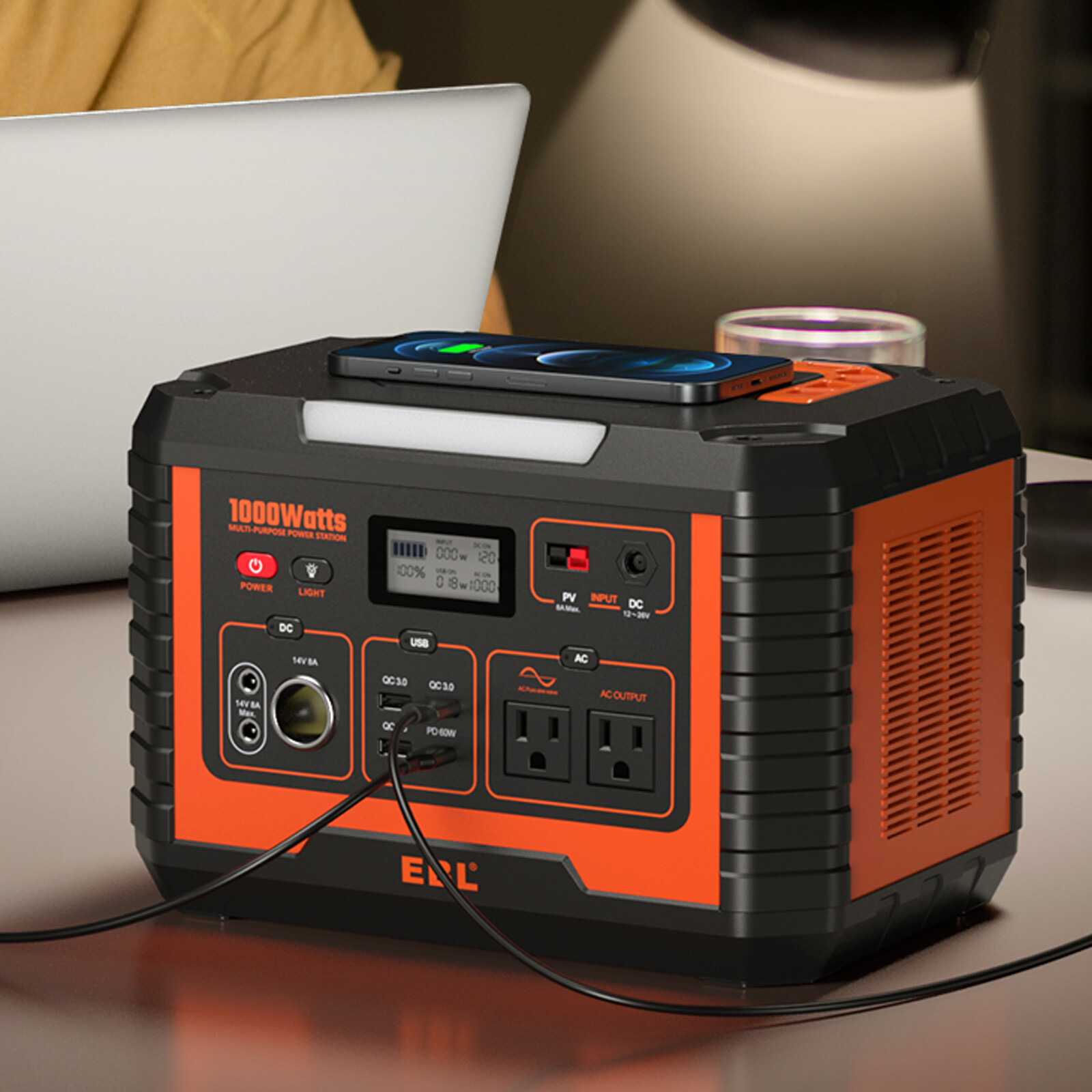 Portable Power Station 1000W Solar Generator for Camping RV