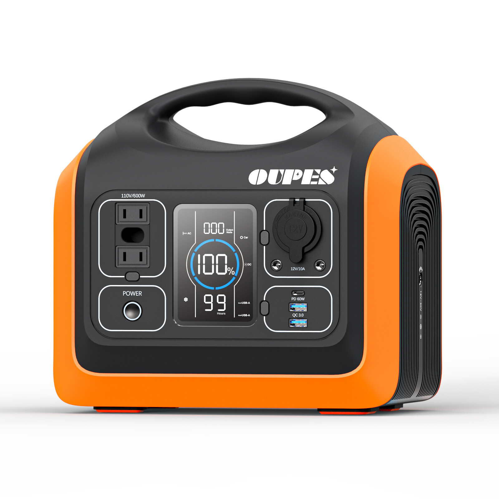 OUPES 600 Portable Power Station 600W 595Wh RV Solar Generator LiFePO4 Battery