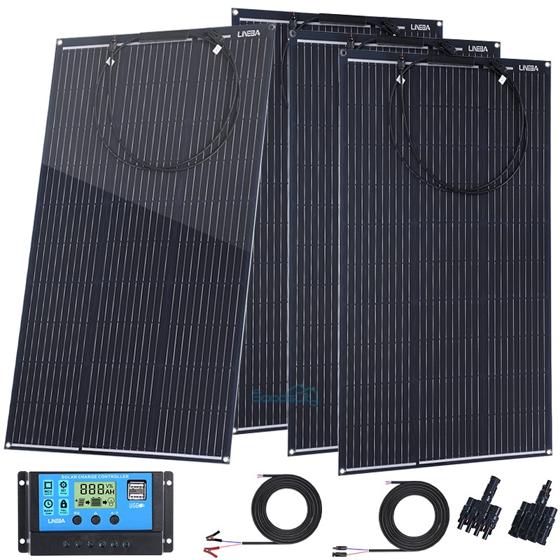 200W 400W Solar Panel Kit 12V Battery Charge RV Caravan Rooftop Off-Grid Home PV
