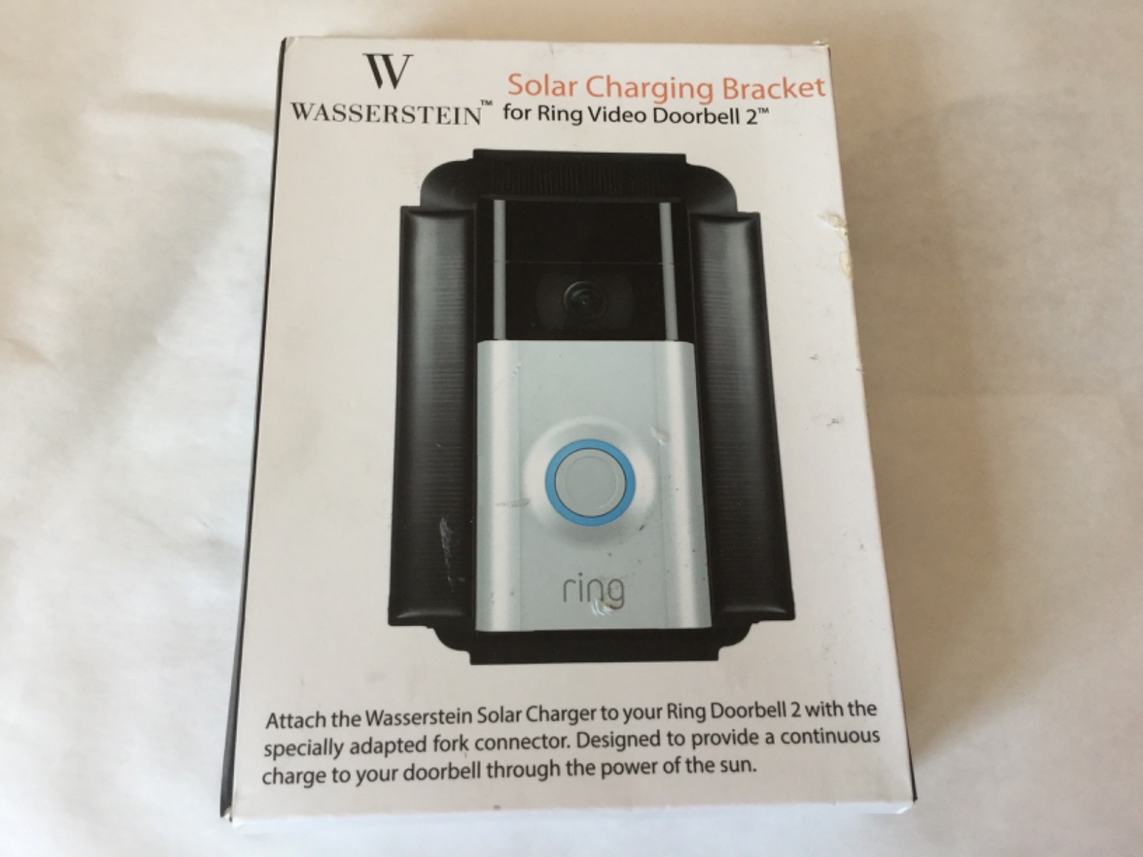 Solar Charger Mount for Ring Video Doorbell  2, 3, 3 Plus and 4 ONLY
