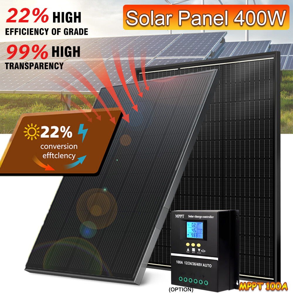 200W 400W Solar Panel Mono 18V 12V Charging Off-Grid Battery Power RV Home Boat