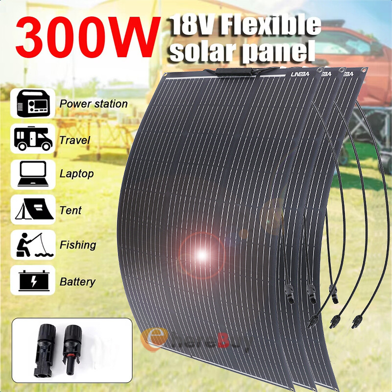 300W Watt Monocrystalline Solar Panel 12V Home RV Off Grid Battery Boat Power US