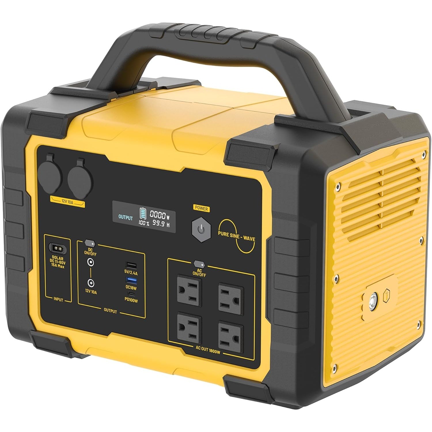 1800W Solar Generator with 1024Wh LiFePO4 (LFP) Battery 120V AC