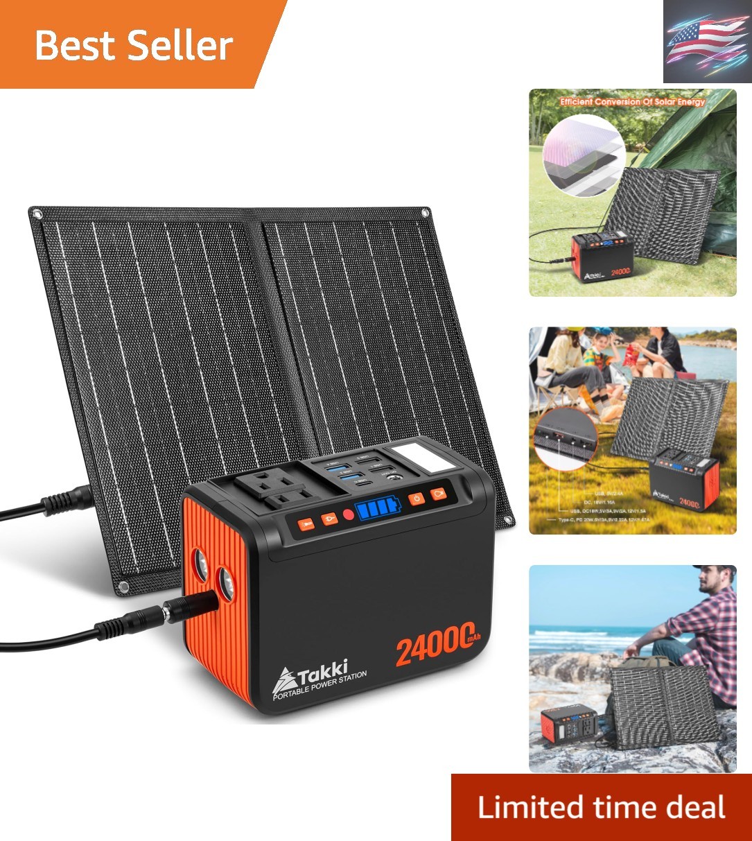 Portable Solar Generator 120W with 21W Panel – Lightweight Emergency Power Bank