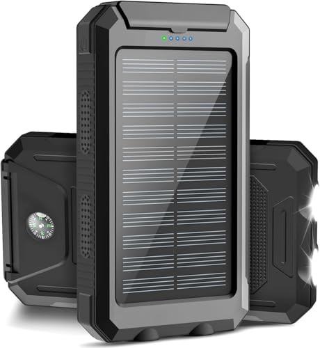 Solar Charger Power Bank, 38800mAh Portable Outdoor Waterproof Solar Orange