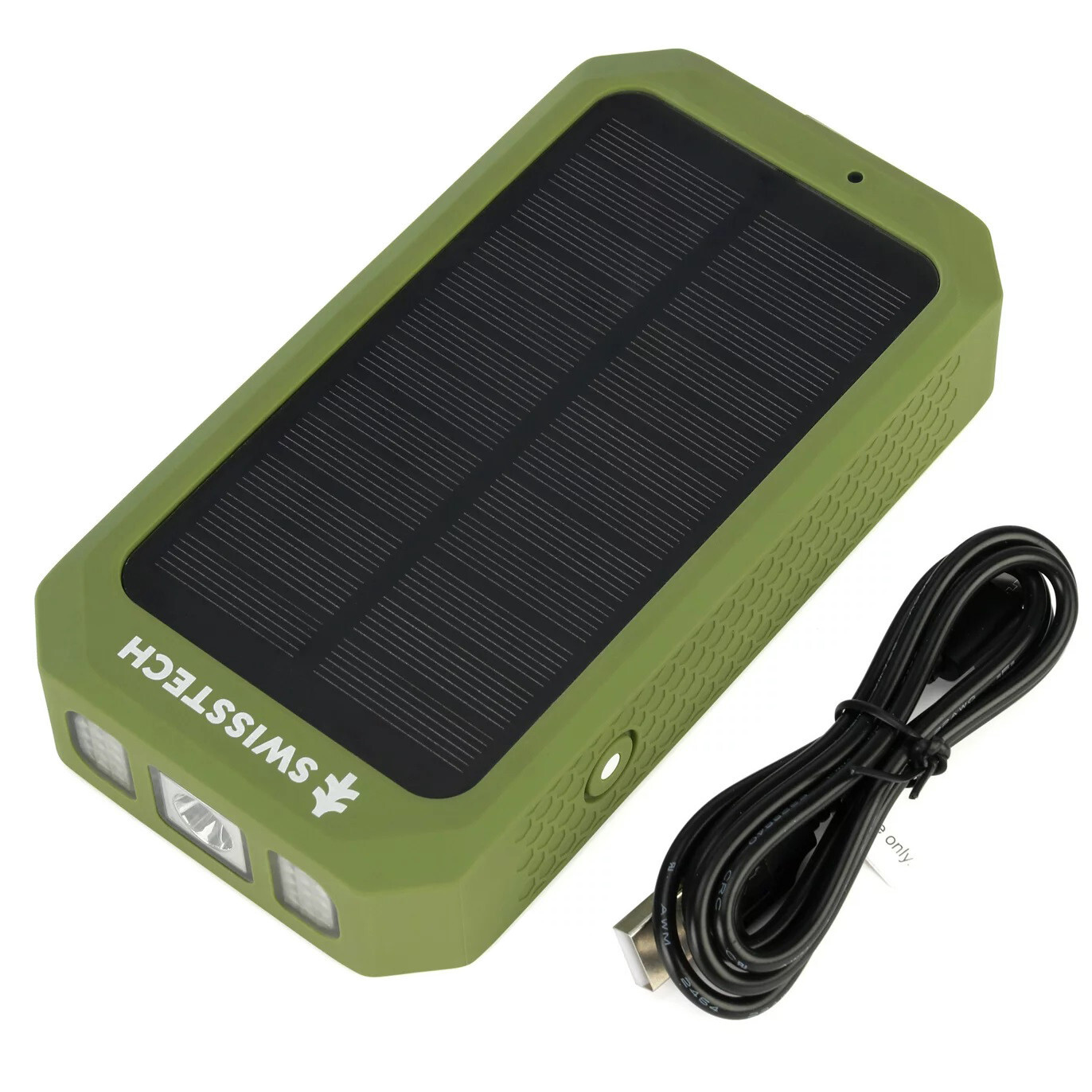 Swiss Tech 20000 mAh SOLAR PORTABLE POWER BANK / WIRELESS CHARGER  WEATHER PROOF