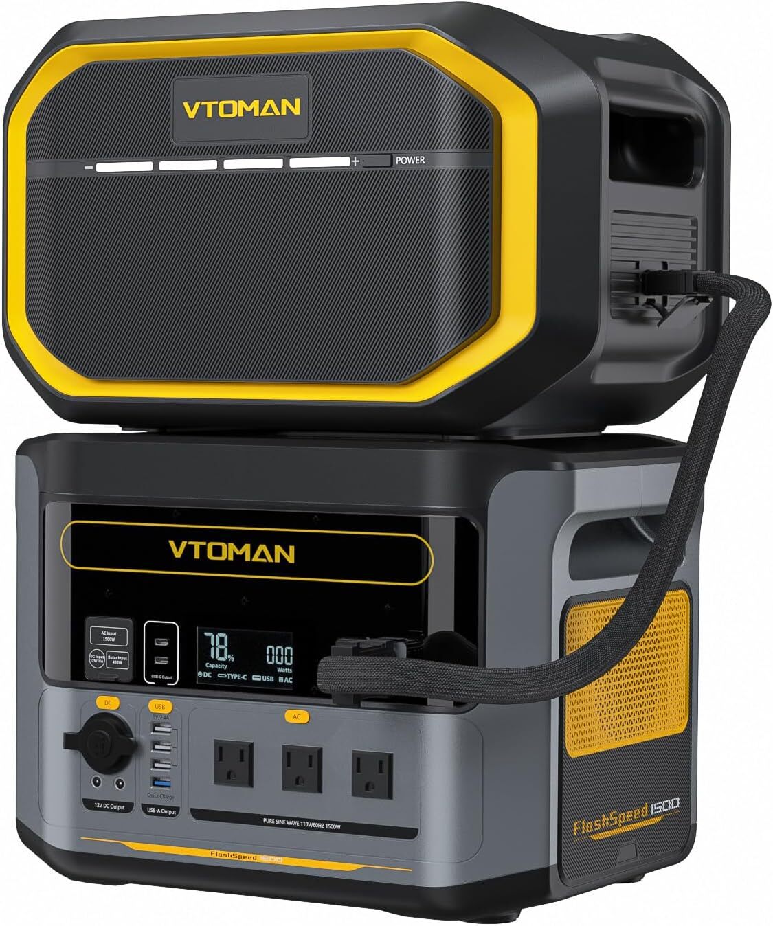 VTOMAN FlashSpeed 1500 Power Station With Extra Battery 3096Wh Solar Generator
