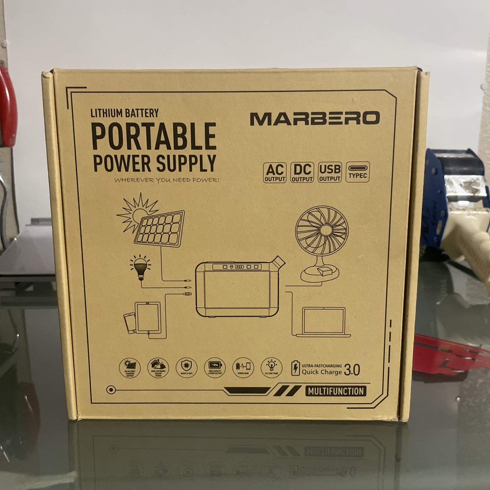 MARBERO 88Wh Portable Power Station 24000Mah Camping Solar Generator Solar Panel
